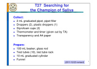 t27 searching for the champion of saliva