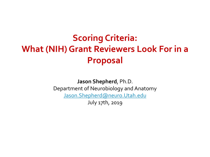 scoring criteria what nih grant reviewers look for in a