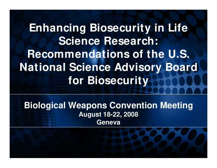enhancing biosecurity in life science research