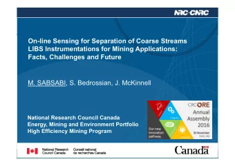 On-line Sensing for Separation of Coarse Streams  LIBS Instrumentations for Mining Applications: