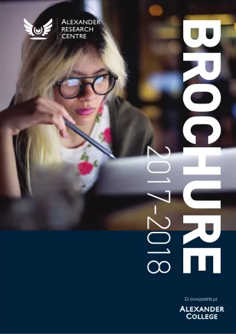 BROCHURE  2017-2018 A LEXANDER  RESEARCH  CENTRE A LEXANDER  Larnaca.  etc all under the
