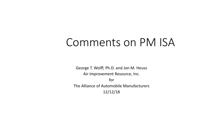 comments on pm isa