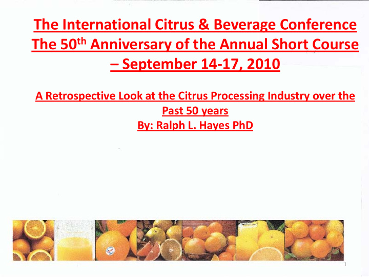 the international citrus beverage conference the 50 th
