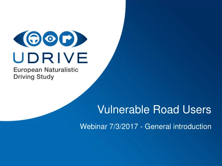 vulnerable road users