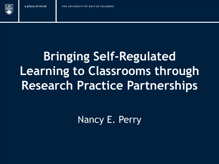 bringing self regulated learning to classrooms through