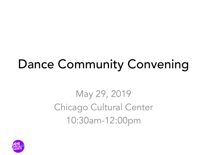 dance community convening