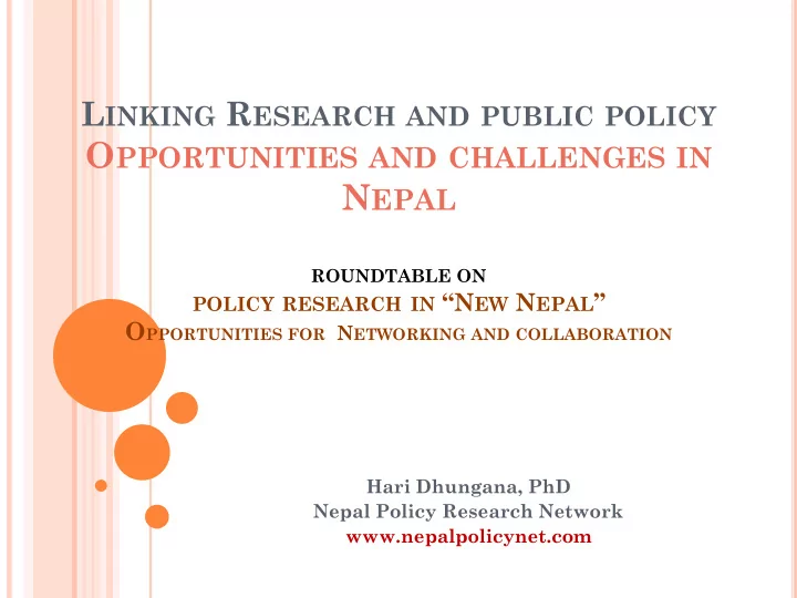 o pportunities and challenges in n epal