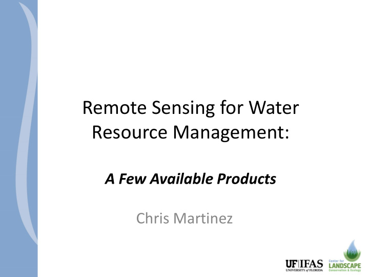 remote sensing for water resource management