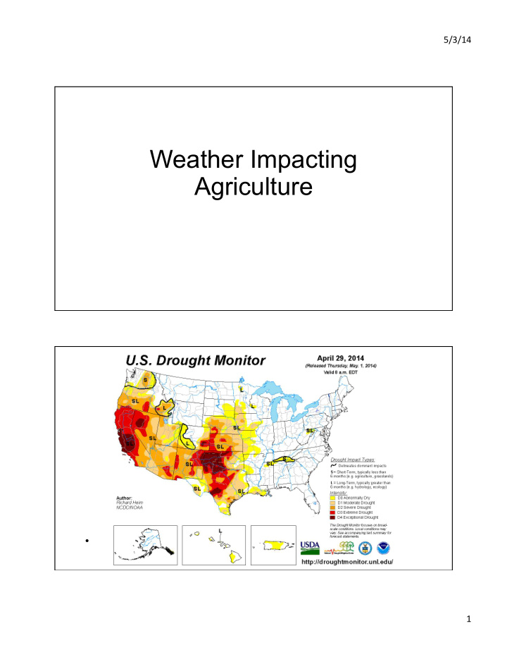 weather impacting agriculture
