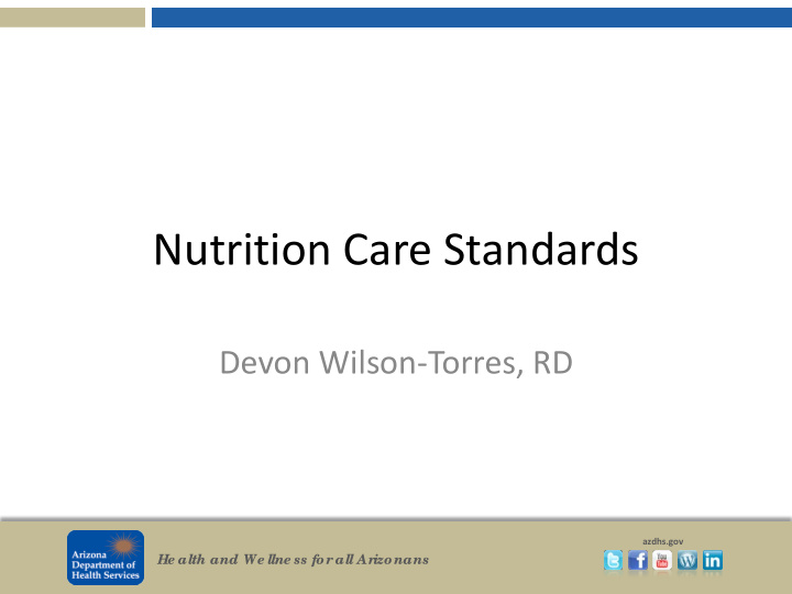 nutrition care standards
