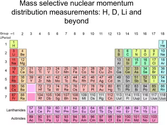 Mass selective nuclear momentum  distribution measurements: H, D, Li and  beyond  Nuclear momentum