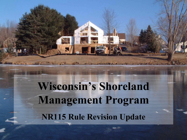 wisconsin s shoreland management program