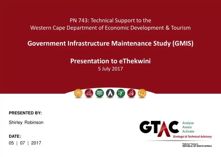government infrastructure maintenance study gmis
