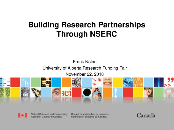 building research partnerships through nserc