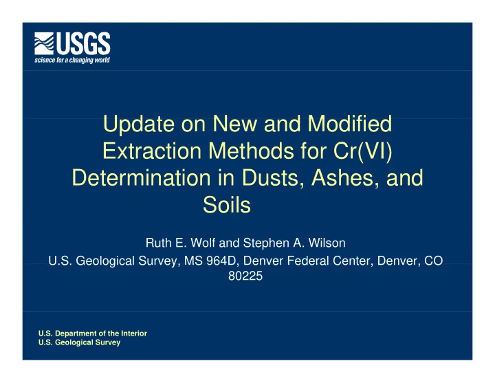 u d t update on new and modified n d m difi d extraction