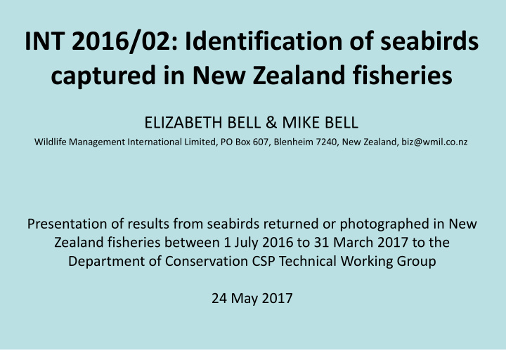 captured in new zealand fisheries