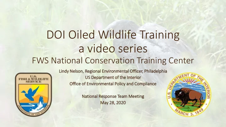 doi oiled wildlife training a video series