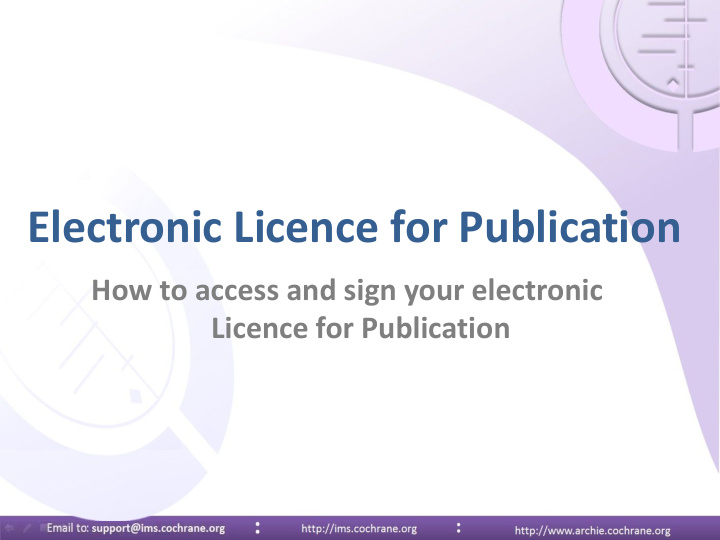 electronic licence for publication