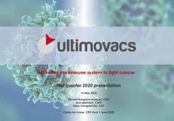 Activating the immune system to fight cancer  First quarter 2020 presentation  14 May 2020  yvind