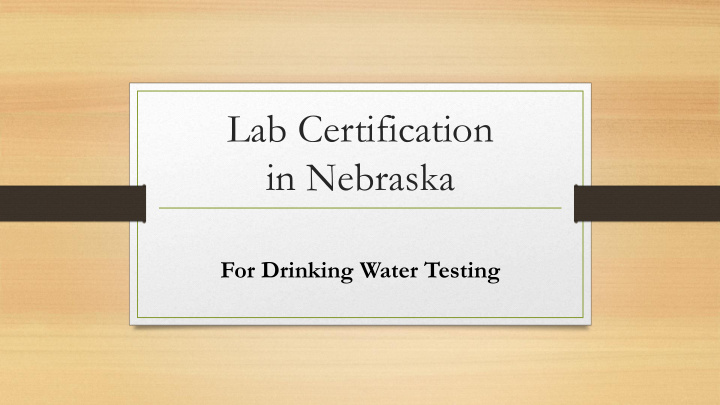 lab certification