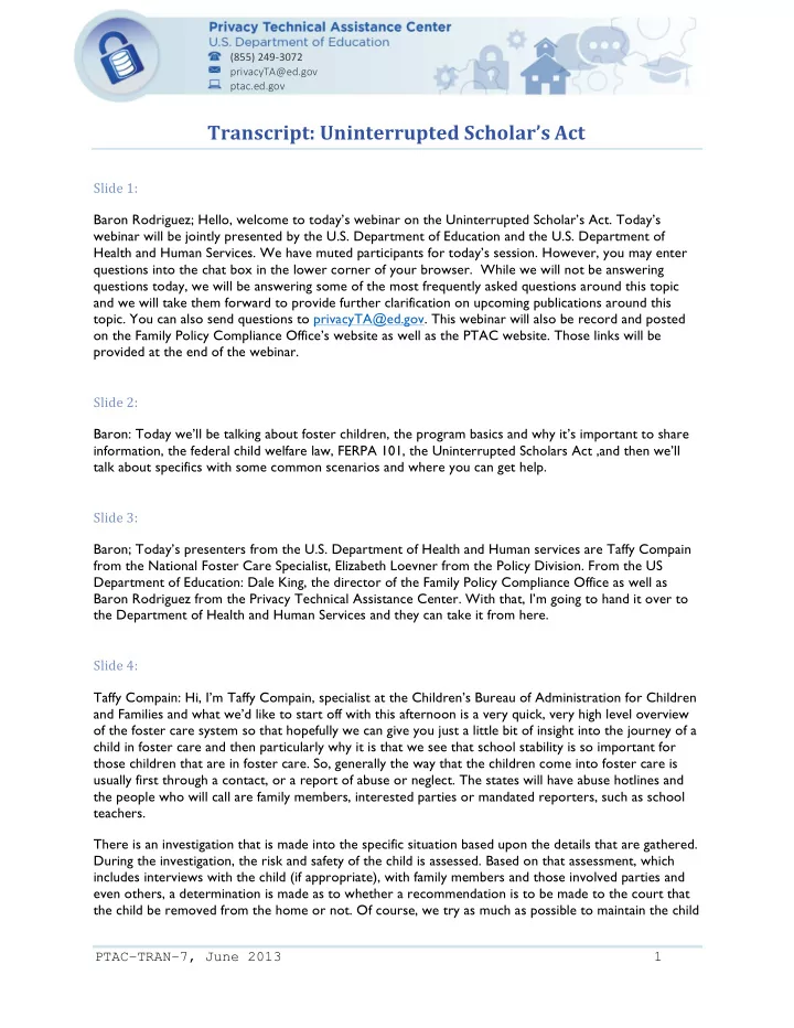 transcript uninterrupted scholar s act