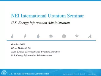 NEI International Uranium Seminar  U.S. Energy Information Administration  October 2019  Glenn