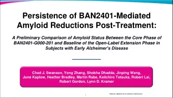Persistence of BAN2401-Mediated  Amyloid Reductions Post-Treatment:  A Preliminary Comparison of