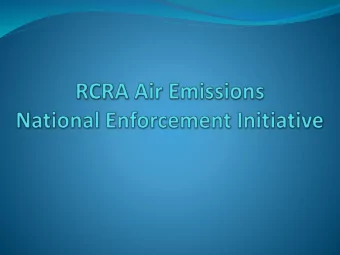 RCRA Air Emissions NEI  Bring national attention to the importance of the control of  hazardous