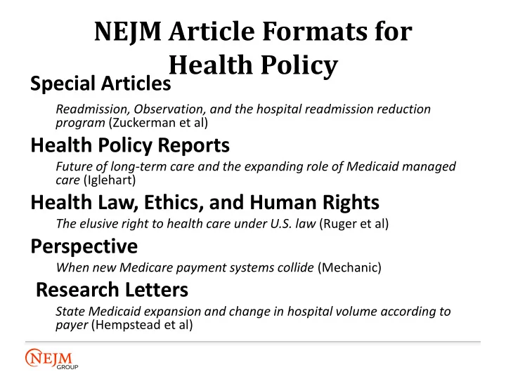 health policy