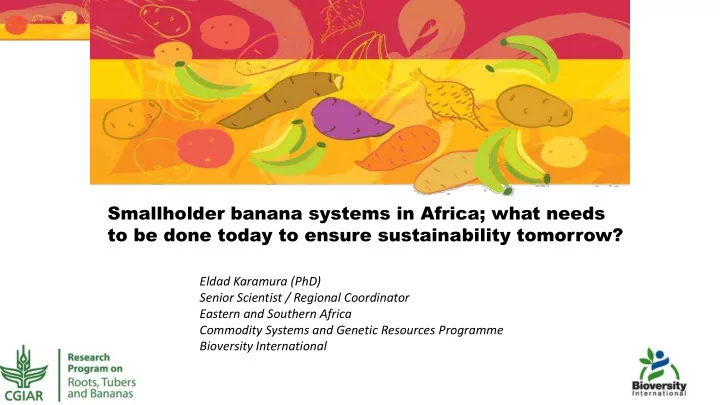 smallholder banana systems in africa what needs to be