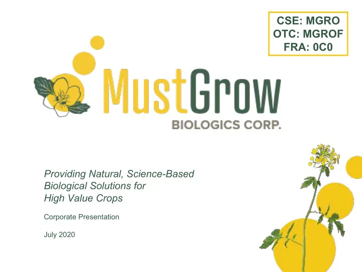 cse mgro otc mgrof fra 0c0
