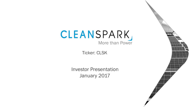 investor presentation january 2017 safe e harb rbor or