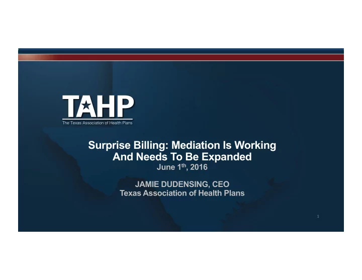 surprise billing mediation is working and needs to be