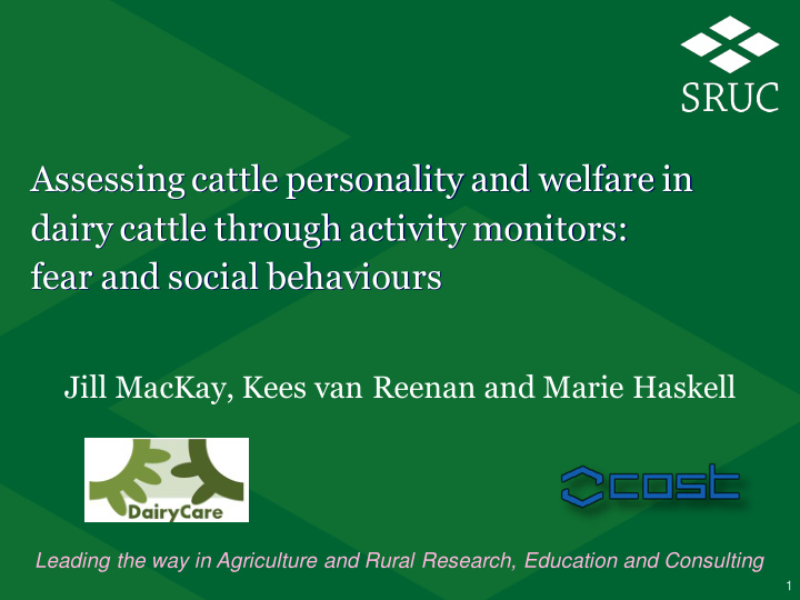 assessing cattle personality and welfare in dairy cattle