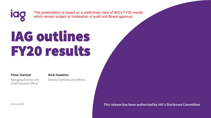 fy20 results fy20 results