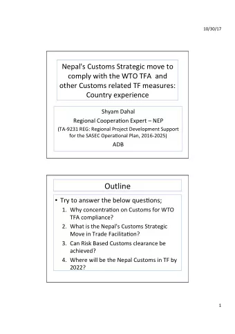 Outline    Try  to  answer  the  below  quesGons;   1. Why  concentraGon