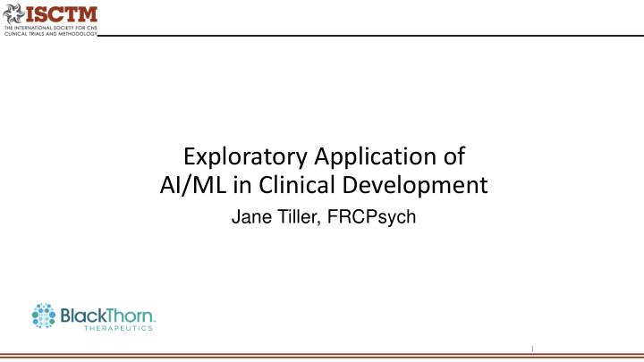 exploratory application of ai ml in clinical development