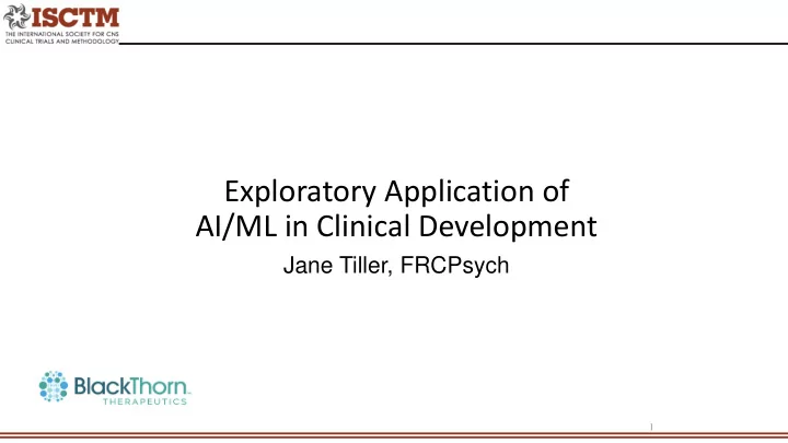 exploratory application of ai ml in clinical development