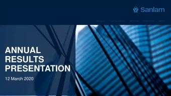 PRESENTATION  12 March 2020  AGENDA  01 Strategic review Ian Kirk  02 Our operating context in 2019