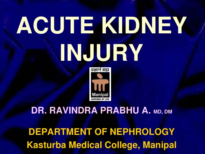 acute kidney injury