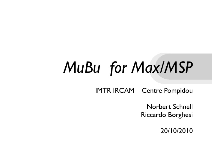 mubu for max msp