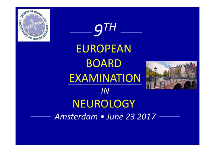 why setting up a european board examination the european