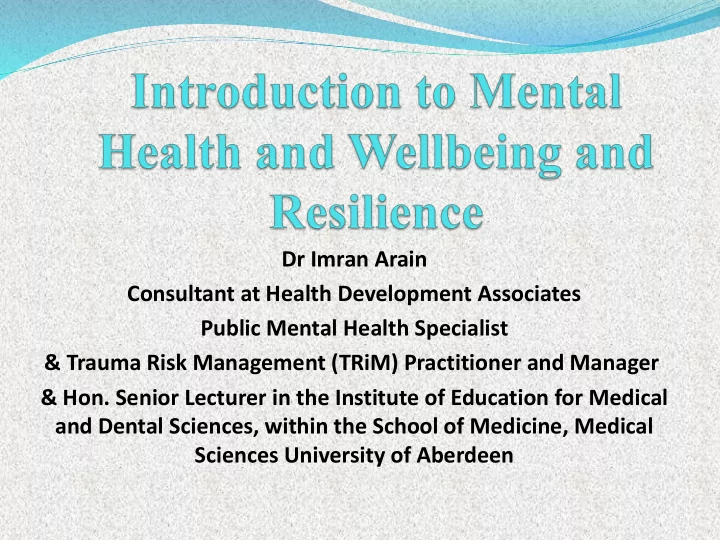 dr imran arain