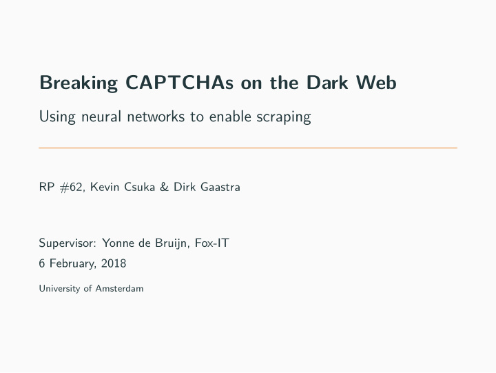 breaking captchas on the dark web