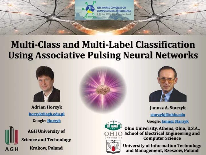 using associative pulsing neural networks