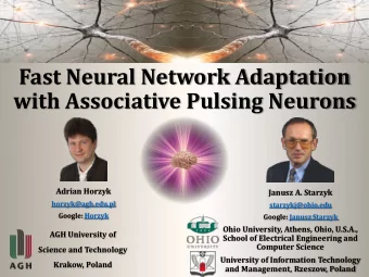Fast Neural Network Adaptation  with Associative Pulsing Neurons  Adrian Horzyk  Janusz A. Starzyk