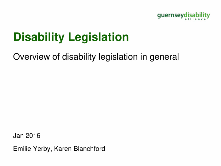 disability legislation