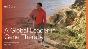 A Global Leader in  Gene Therapy  Corporate Presentation  April 2020  Forward-looking  g Statements