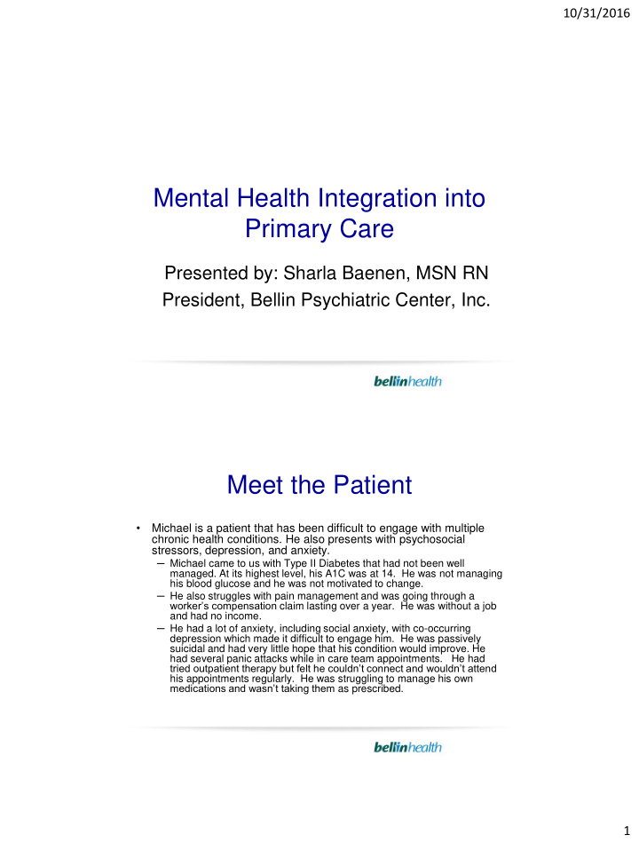 mental health integration into primary care