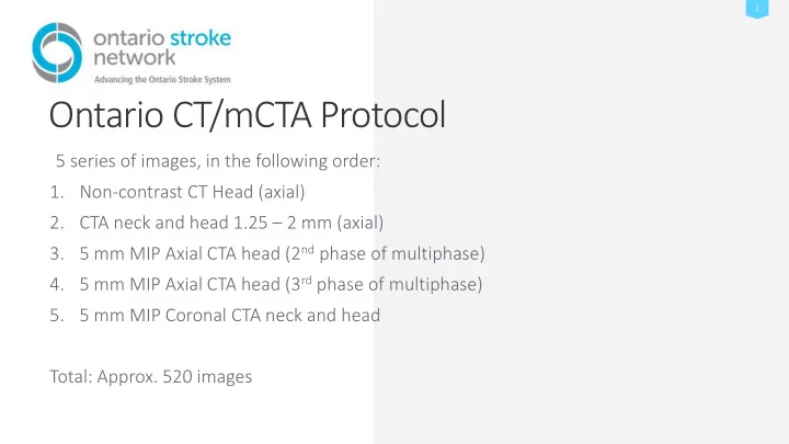 ontario ct mcta protocol